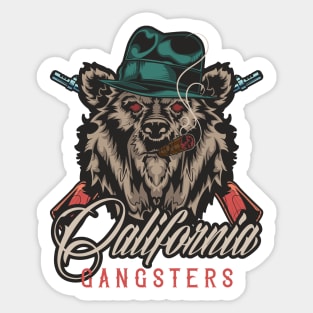 California Bear Gangster Cigar Design Sticker